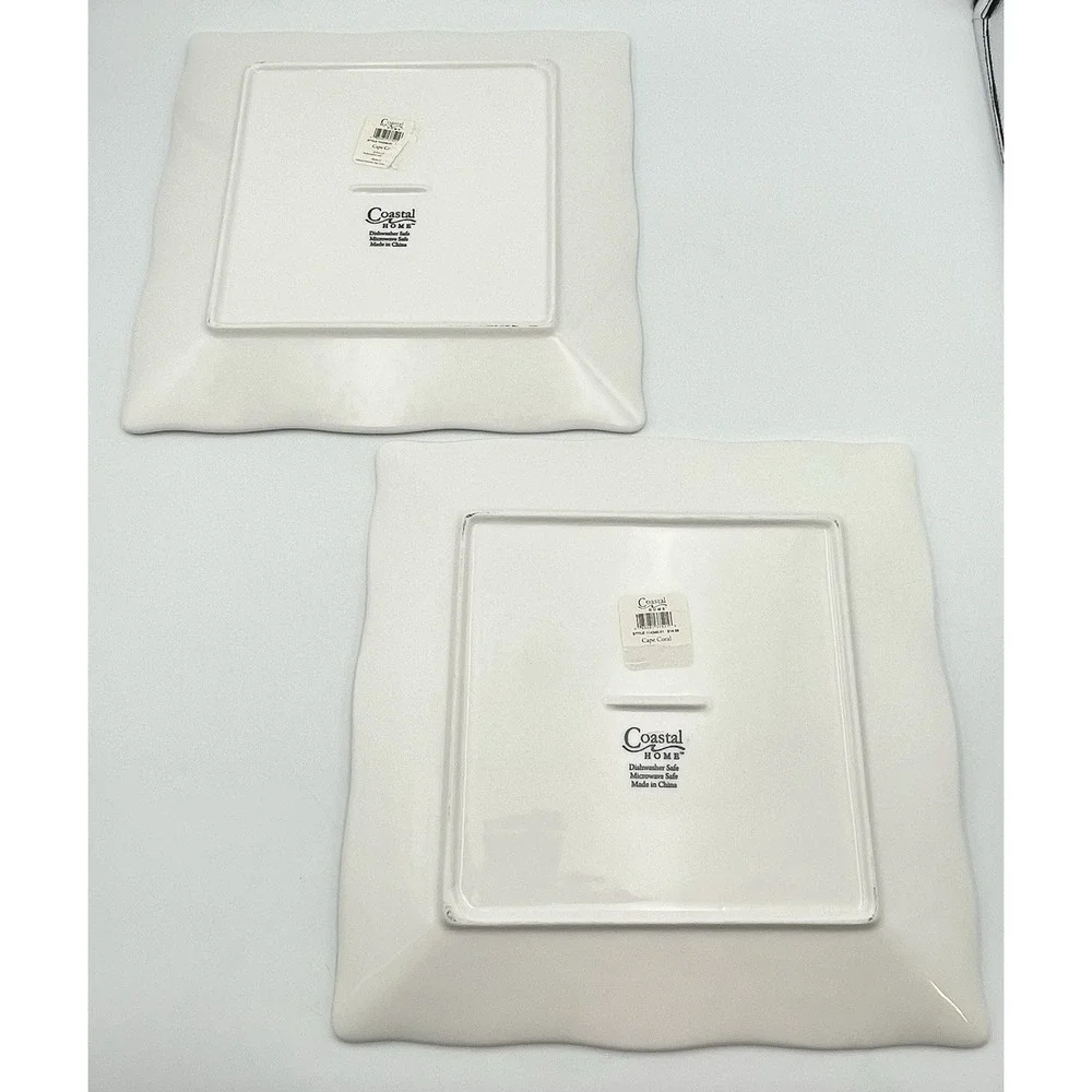 Coastal Home Cape Coral Starfish Square Dinner Plates 10.75